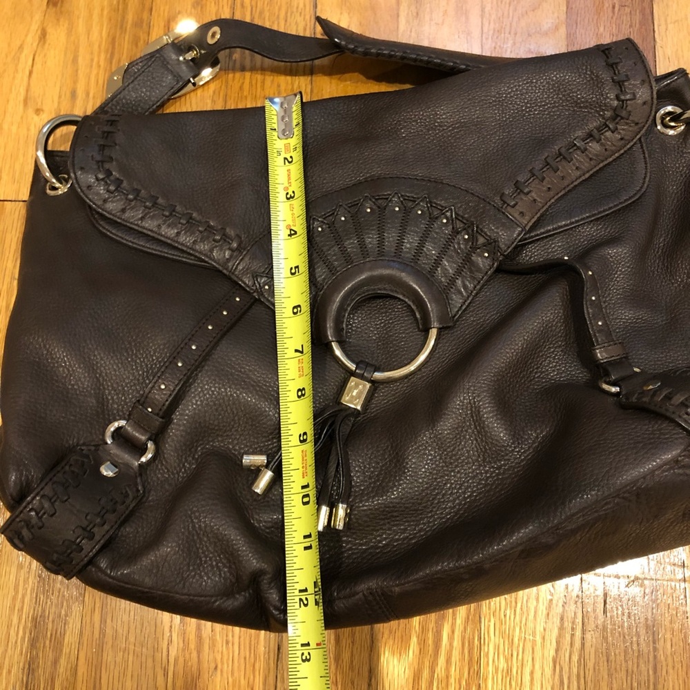 brown leather shoulder bag